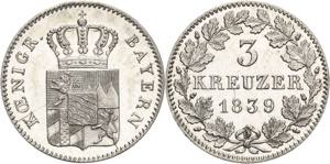 Bayern  Ludwig I. 1825-1848 3 Kreuzer 1839, ... 