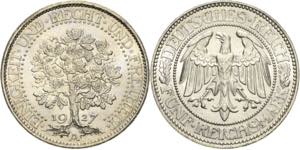 5 Reichsmark 1927 A Eichbaum  Jaeger 331 ... 