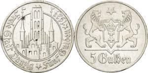 5 Gulden 1923. Marienkirche  Jaeger D 9 Min. ... 