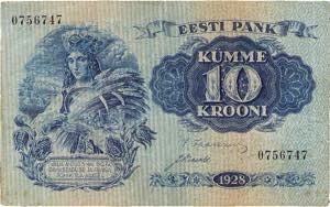 Ausland Estland 10 Krooni 1928. 5 Krooni ... 