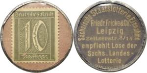 Briefmarkenkapselgeld Leipzig 10 Pfennig ... 