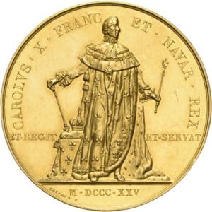 Frankreich  Karl X. 1824-1830 Goldmedaille ... 