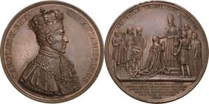 Frankreich  Karl X. 1824-1830 Bronzemedaille ... 
