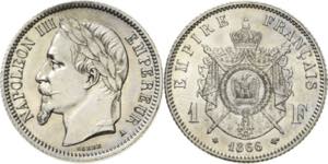 Frankreich  Napoleon III. 1852-1870 1 Franc ... 