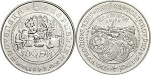 Slowakei  500 Kronen 1999. 500 Jahre ... 