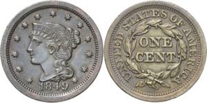 Vereinigte Staaten von Amerika  Cent 1849. ... 