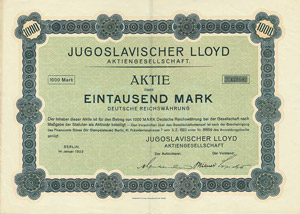 Deutschland Berlin, Jugoslavischer Lloyd AG ... 