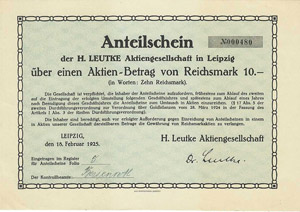 Deutschland Leipzig, H. Leutke AG ... 