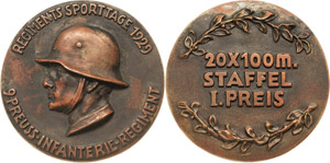 Regimente  Bronzegußmedaille 1929. ... 