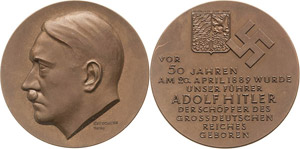 Drittes Reich Anlässe  Bronzemedaille 1939 ... 