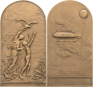 Luft- und Raumfahrt  Bronzeplakette o.J. (G. ... 