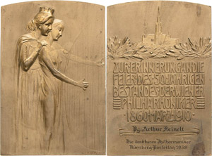 Musik  Bronzegußplakette 1910 (L. Hujer) ... 