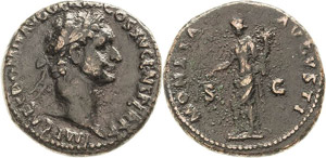 Kaiserzeit Domitian 81-96 As 90/91, Rom Kopf ... 