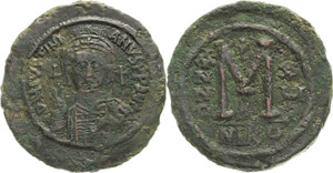  Justinianus I. 527-565 40 Nummi, 541/542, ... 