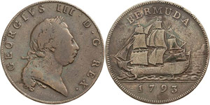 Bermuda George III. 1760-1820 Penny 1793.  ... 