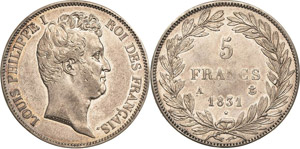 Frankreich Louis Philippe 1830-1848 5 Francs ... 