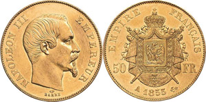 Frankreich Napoleon III. 1852-1870 50 Francs ... 