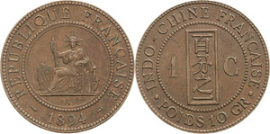 Französisch Indochina  1 Cent 1894, A-Paris ... 
