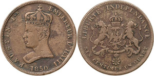 Haiti Königreich 6 1/4 Centimes 1850.  KM ... 