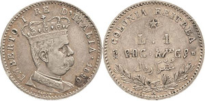Italien-Eritrea Umberto I. 1878-1900 Lira ... 