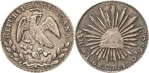 Mexiko Republik Real 1863, Mo/CH-Mexiko ... 
