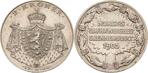 Norwegen Haakon VII. 1905-1957 2 Kronen ... 