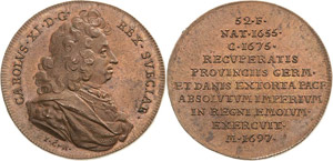 Schweden Karl XI. 1660-1697 Bronze ... 