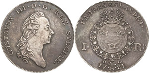 Schweden Gustav III. 1771-1792 Riksdaler ... 