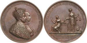 Schweden Oskar I. 1844-1859 Bronzemedaille ... 