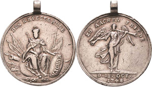Aachen  Bronzemedaille 1748 (unsigniert, ... 