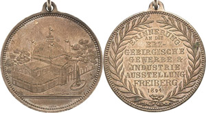 Freiberg  Versilberte Bronzemedaille 1894. ... 