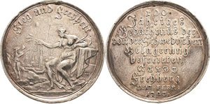 Freiberg  Silbermedaille 1743 (C. Wermuth) ... 