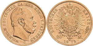 Preußen Wilhelm I. 1861-1888 20 Mark 1873 C ... 
