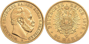 Preußen Wilhelm I. 1861-1888 20 Mark 1878 A ... 