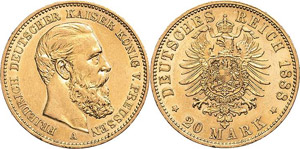 Preußen Friedrich III. 1888 20 Mark 1888 A  ... 