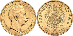 Preußen Wilhelm II. 1888-1918 20 Mark 1888 ... 