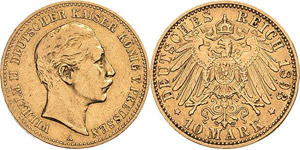 Preußen Wilhelm II. 1888-1918 10 Mark 1893 ... 