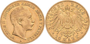 Preußen Wilhelm II. 1888-1918 10 Mark 1897 ... 