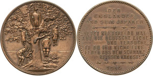 Medaillen  Satirische Bronzemedaille 1914. ... 