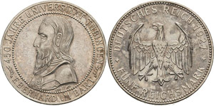 Gedenkausgaben  5 Reichsmark 1927 F ... 