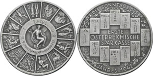 Kalendermedaillen Österreich  Zinnmedaille ... 