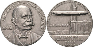 Luft- und Raumfahrt  Aluminium-Medaille 1908 ... 