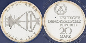 Gedenkmünzen Polierte Platte  20 Mark 1980. ... 