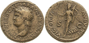 Kaiserzeit Nero 54-68 Dupondius 66, Lugdunum ... 