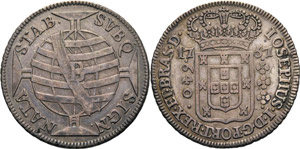 Brasilien Jose I. 1750-1777 640 Reis 1757, ... 