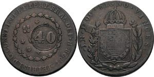Brasilien Pedro II. 1831-1889 40 Reis o.J. ... 