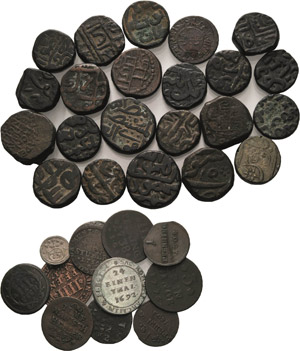 Indien  Kupfermünzen o.J. (15.-18. Jhd.) ... 