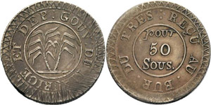 Mauritius George IV. 1820-1830 50 Sous o.J. ... 