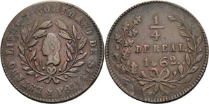 Mexiko Republik 1823-1864 1/4 Real 1862. ... 