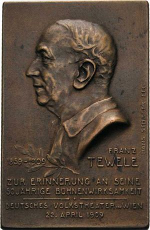 Österreich  Einseitige Bronzeplakette 1909 ... 